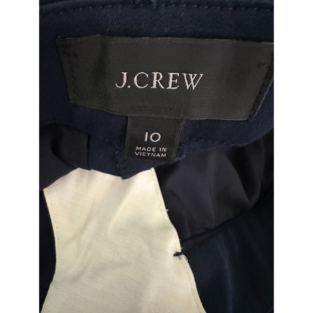 J.Crew Kate Straight-Leg Pant Navy Bi-Stretch Cotton Blend BF401 Womens Size 10 - Picture 5 of 9